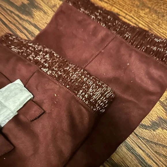 JustFab Aieeda burgundy boot sock calf boots size 9-new no box - Picture 3 of 6